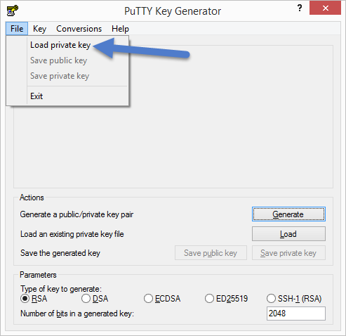 Generate public key and private key using putty